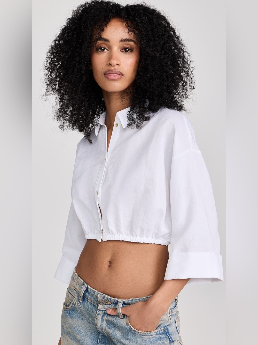 Oak & Acorn Button Front Crop Shirt